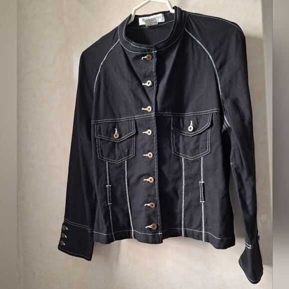 Bernard Sport Size 14 Black jean jacket, tailored - Picture 3 of 9